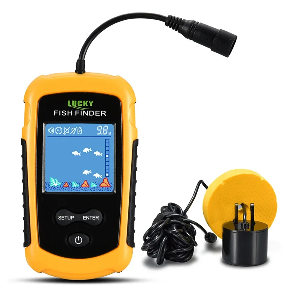 Fishing Depth Finder - Lucky LCD-kleurenscherm Draagbare bedrade fishfinder 100M