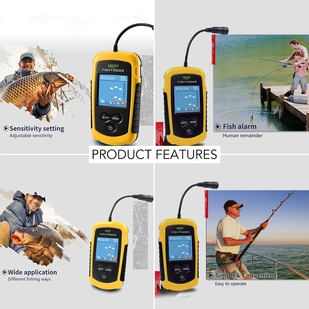 Lucky LCD-kleurenscherm Draagb - Fishing Depth Finder recensie en prijs