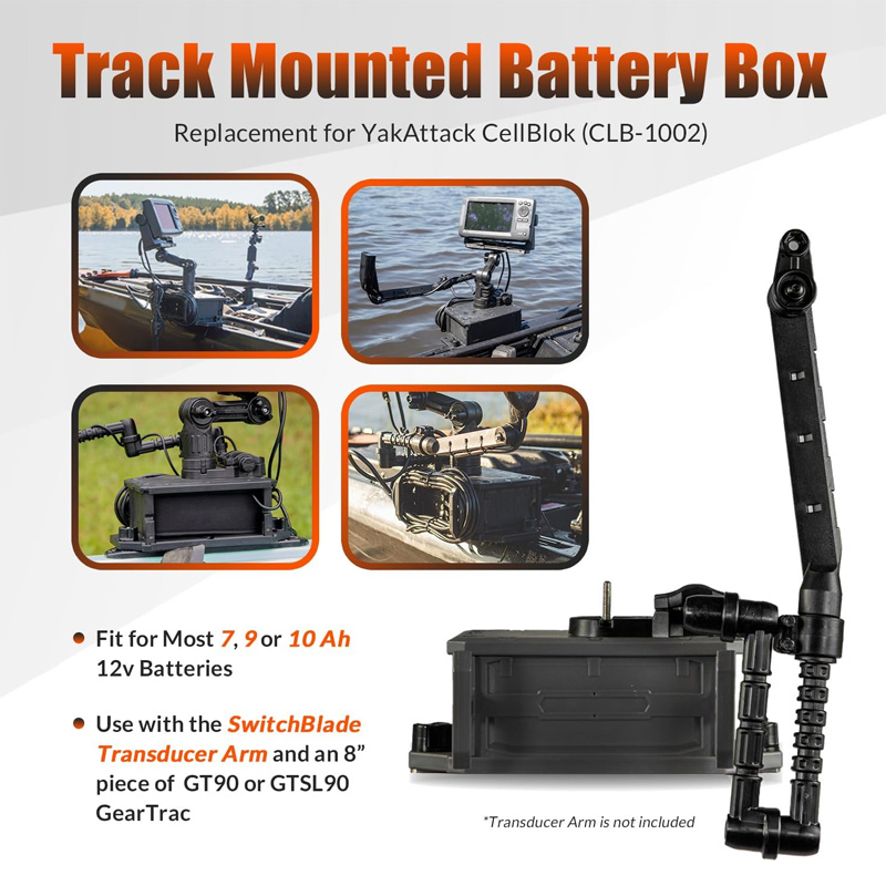 Op een spoor gemonteerde accub - Fish Finder Mount recensie en prijs